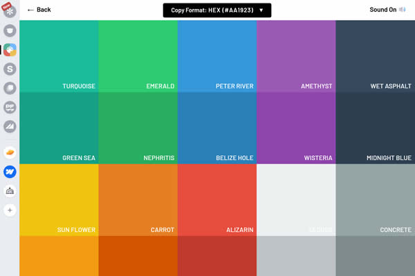 Flat UI Colors online web tool for designers