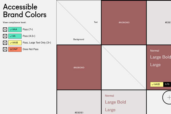 Accessible Brand Colors online web tool for designers