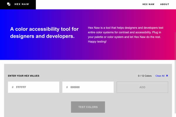 Hex Naw Color Accessibility Tool online web tool for designers