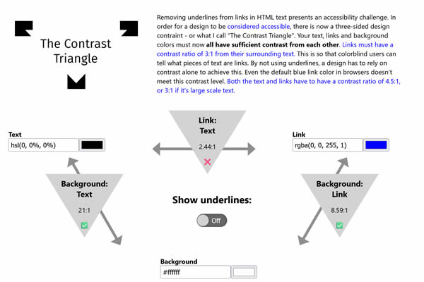 The Contrast Triangle online web tool for designers