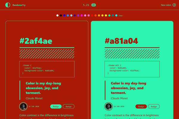 Randoma11y online web tool for designers