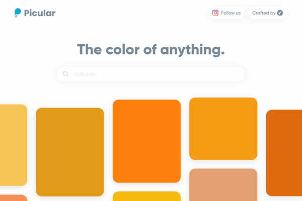 Picular Color of Everything online web tool for designers