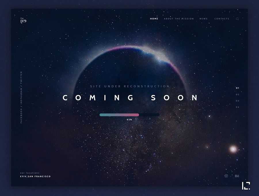 concept coming soon page web design inspiration