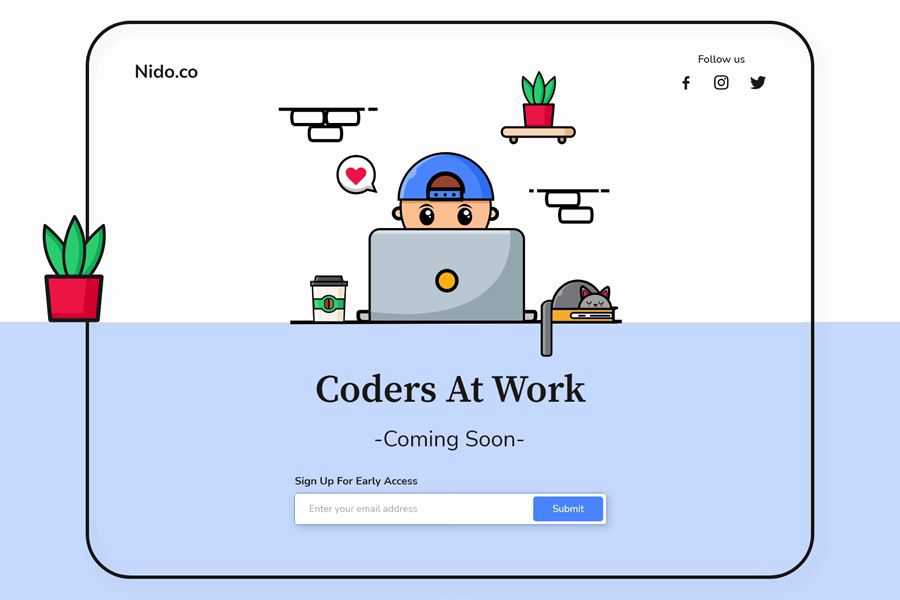 Coders at Work coming soon page web design inspiration