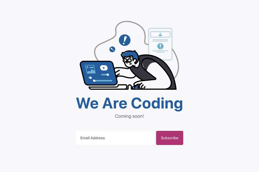 We Are Coding Idea coming soon page web design inspiration