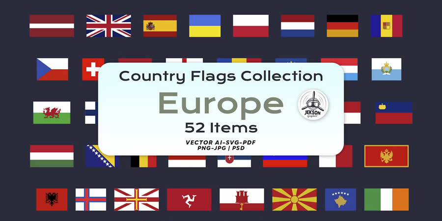 Country Flags Collection Icon Set AI EPS JPG PNG PSD SVG