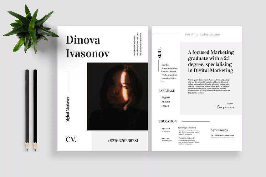 resume cv job creative design inspiration