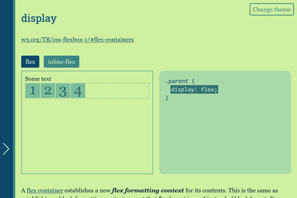 Interactive Flex Cheatsheet