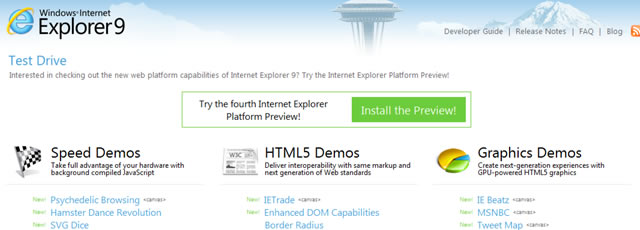 Internet Explorer 9 Test Drive - Internet Explorer Platform Preview