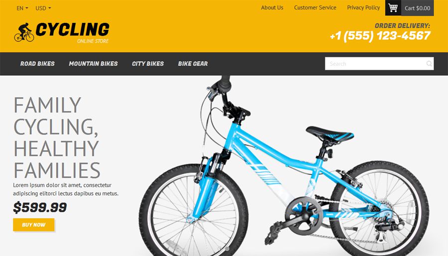 Cycling Free OpenCart Template