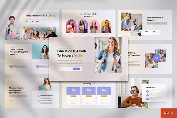 Online Course - School Education PowerPoint Template