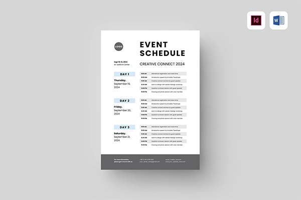 Event Schedule InDesign Template