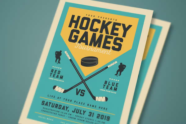 Vintage Hockey Game Flyer