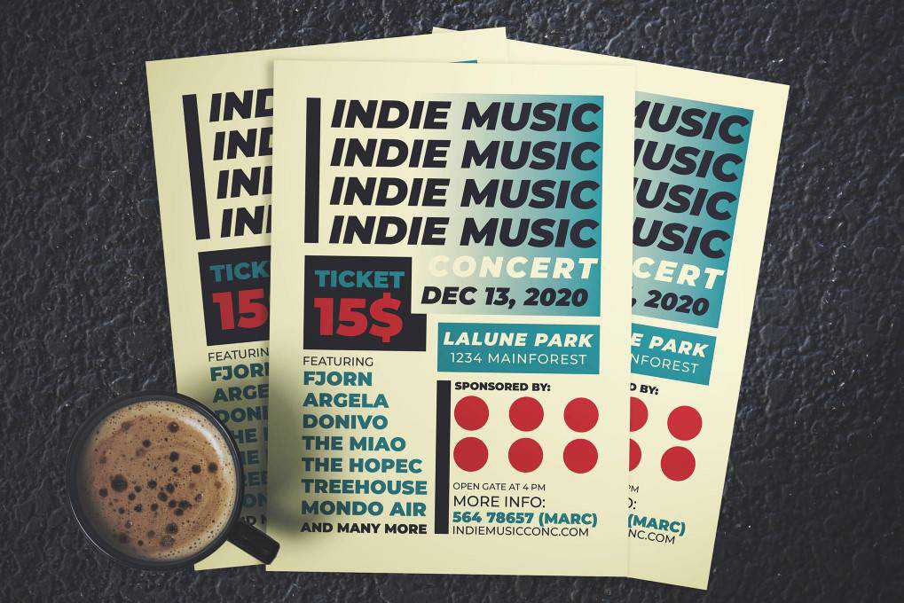 Indie Music Concert flyer template format