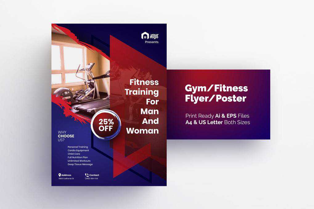 Fitness Training Men Women flyer template format