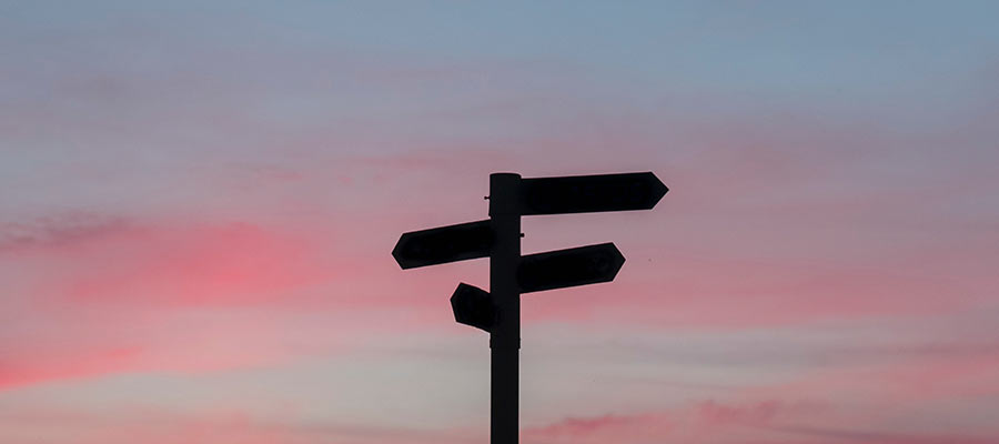 Directional road signs.