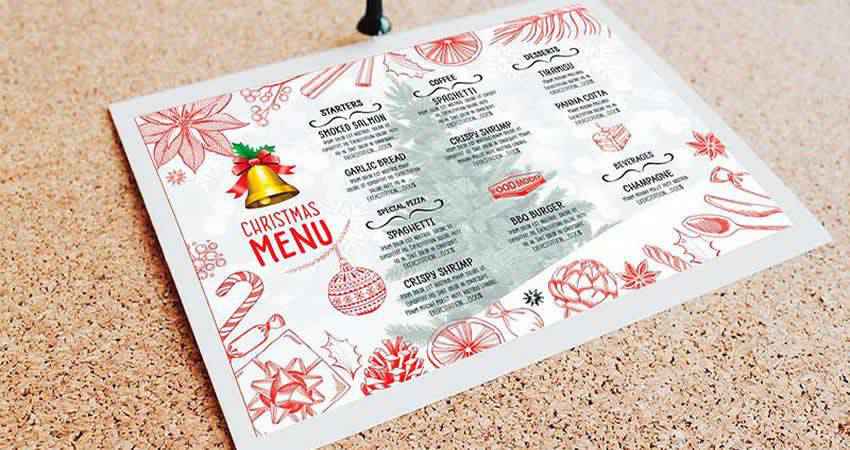 Christmas Menu Template Photoshop PSD