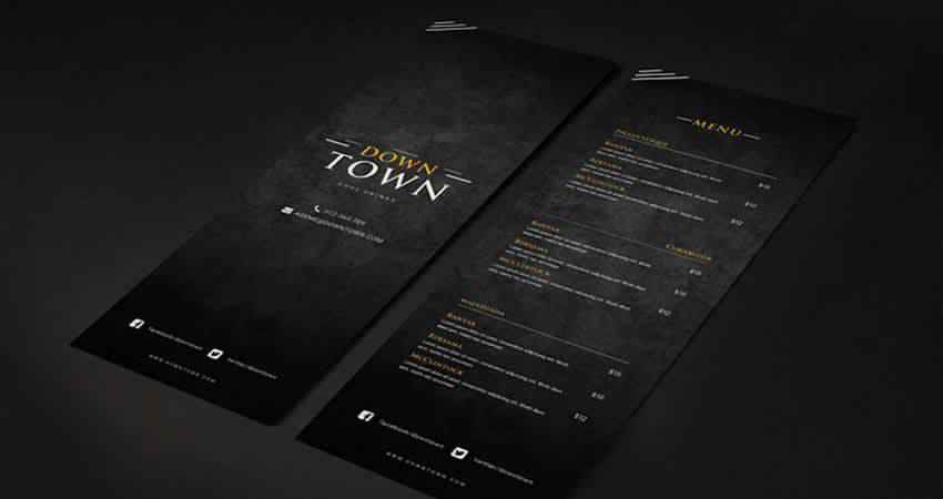 Bar & Cafe Drinks Menu Template Photoshop PSD