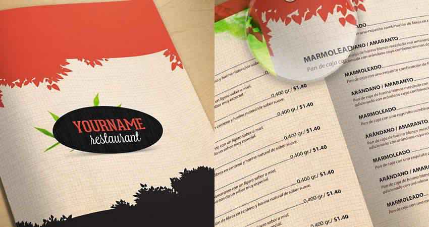 Restaurant Menu Template Photoshop PSD