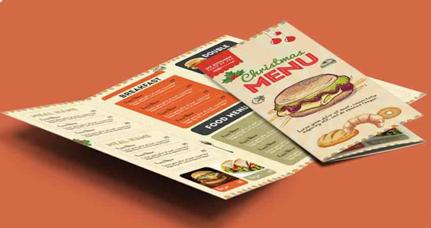 Retro Restaurant Food Menu Brochure Template Photoshop PSD