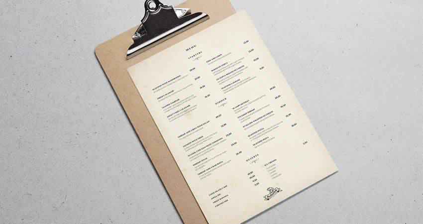 Minimal Restaurant Menu Template Photoshop PSD AI