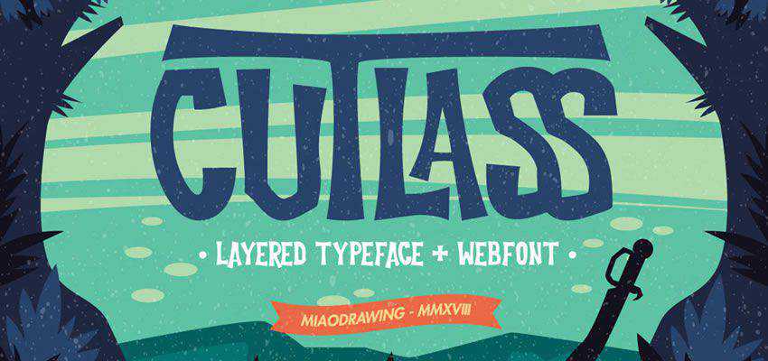 Cutlass Typeface comic cartoon font family