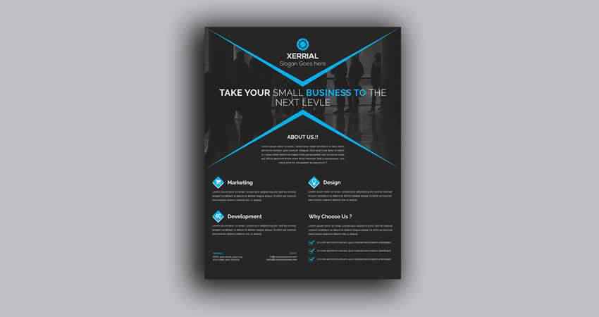 Dark Business Flyer Template Photoshop PSD