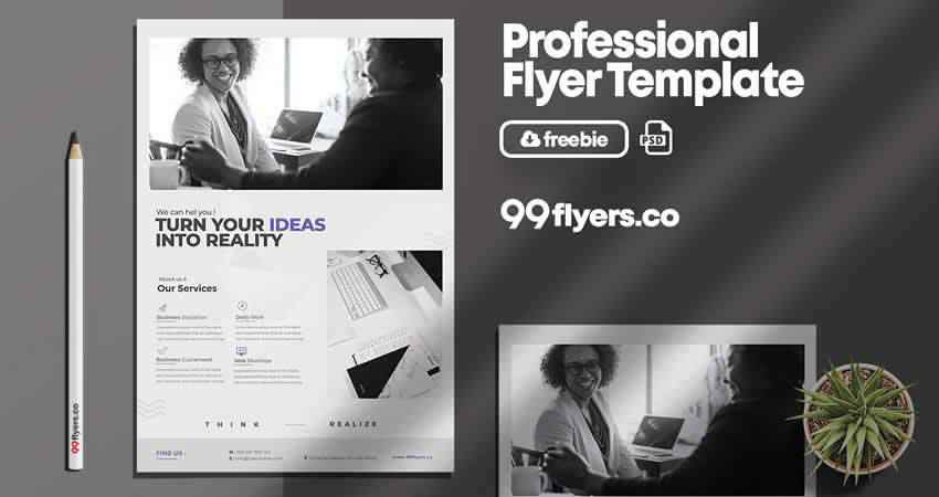 Minimal Corporate Flyer Template Photoshop PSD