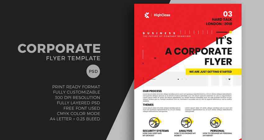 Bold Corporate Flyer Template Photoshop PSD