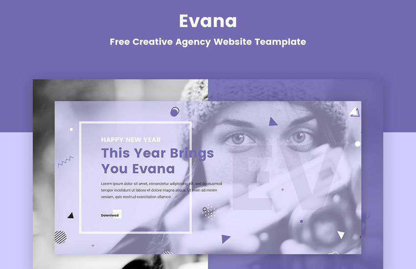 Evana Creative Agency web design layout adobe photoshop template free psd format