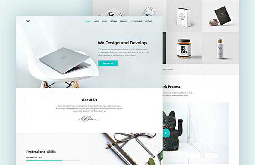 Piroll Agency Portfolio web design layout adobe photoshop template free psd format