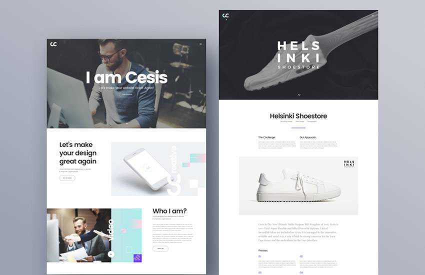 Cesis Creative Agency web design layout adobe photoshop template free psd format