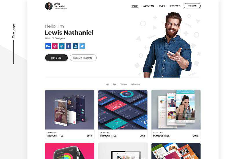 designer portfolio web design layout adobe photoshop template free psd format