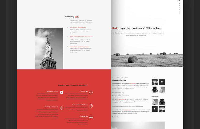 mark portfolio web design layout adobe photoshop template free psd format