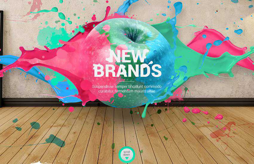 Splashes Creative Design Agency web design layout adobe photoshop template free psd format