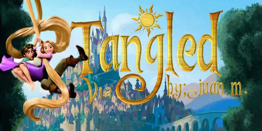 Tangled disney movie tv free font typography