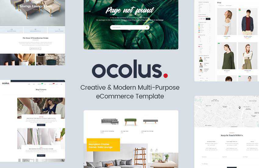 Ocolus Multi-purpose eCommerce web design layout adobe photoshop template free psd format