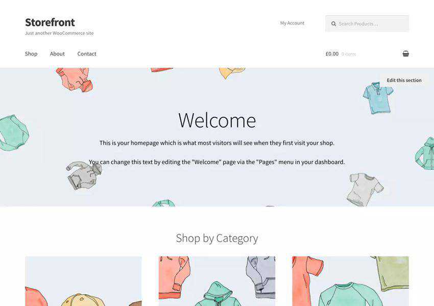 Storefront Minimal free wordpress theme wp responsive ecommerce shop woocommerce