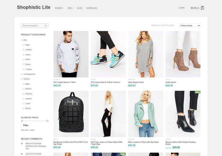 Shophistic Lite free wordpress theme wp responsive ecommerce shop woocommerce