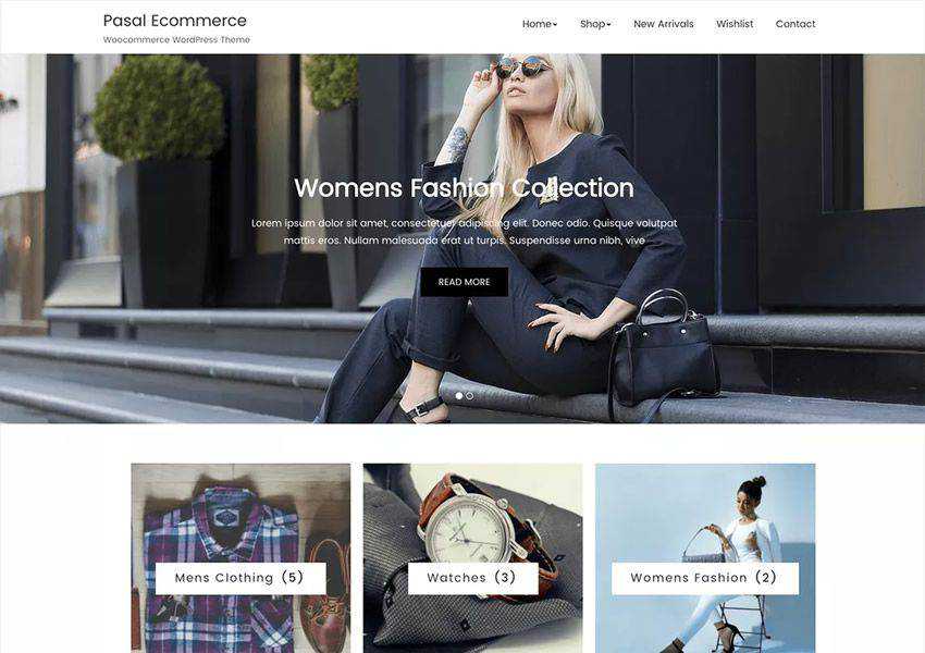 Pasal free wordpress theme wp responsive ecommerce shop woocommerce