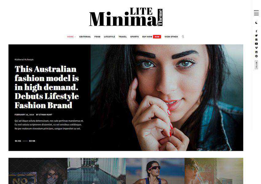 Minimal Lite Masonry Layout free wordpress theme wp responsive fashion lifestyle blog