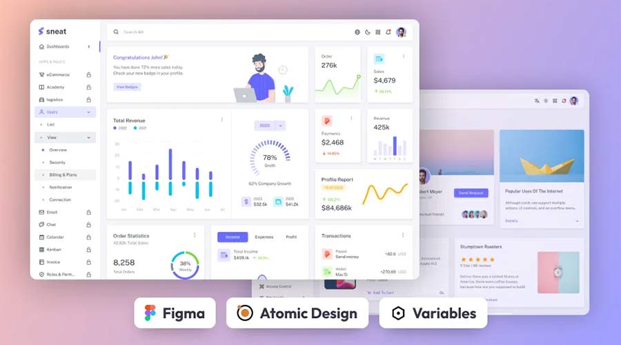 Sneat – Free Figma Admin Dashboard UI Kit