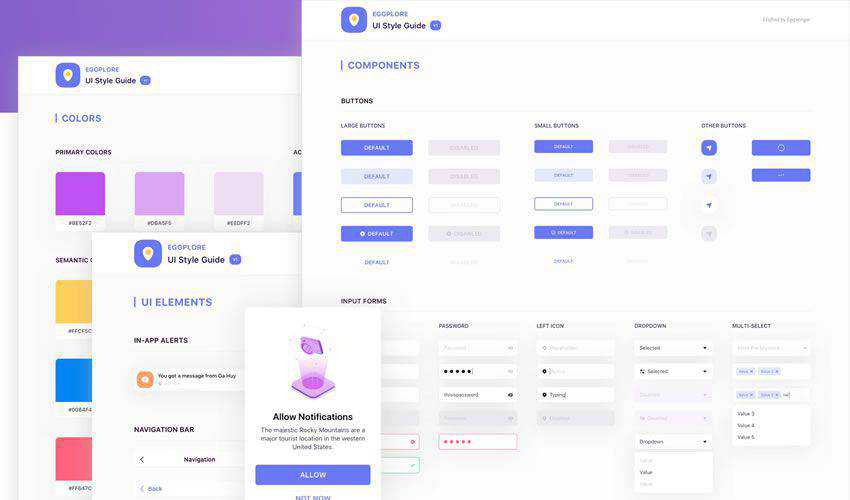Eggplore free figma ui styleguide kit