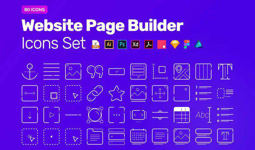 Website Page Builder free figma ui icon set