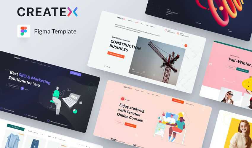 Createx Website Templates figma ui kit