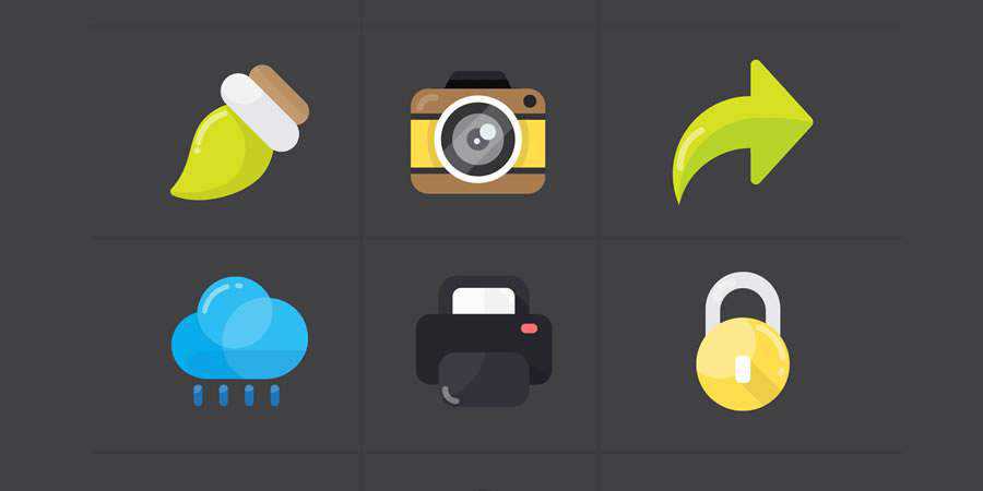 30 Flat Workspace Icons