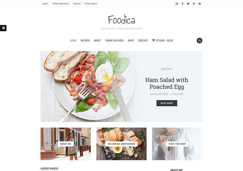 Foodica Lite free wordpress theme wp responsive food culinary restaurant foodie lifestyle