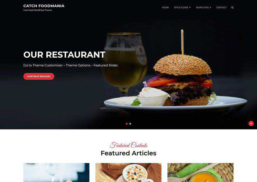 Catch Foodmania free wordpress theme wp responsive food culinary restaurant foodie lifestyle