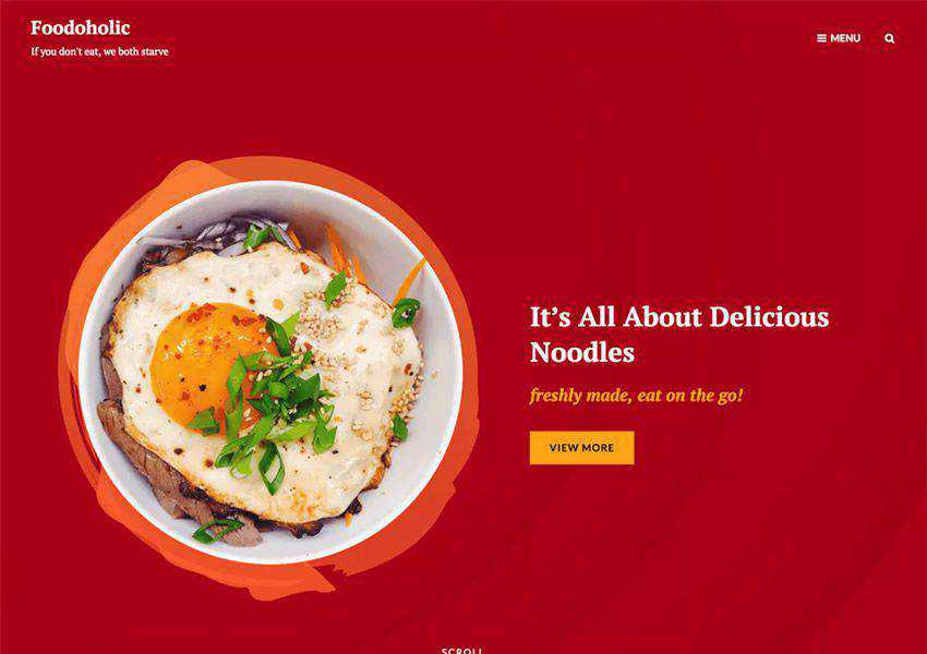 Foodoholic free wordpress theme wp responsive food culinary restaurant foodie lifestyle