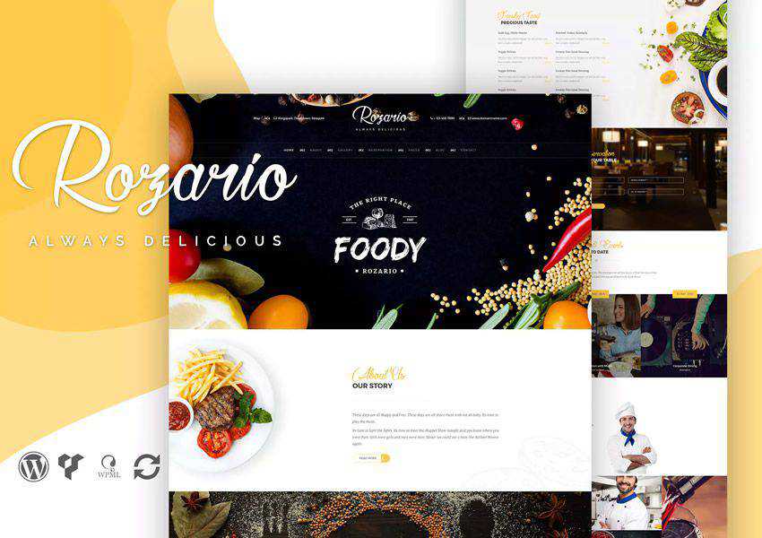 Rozario wordpress theme food culinary restaurant foodie lifestyle